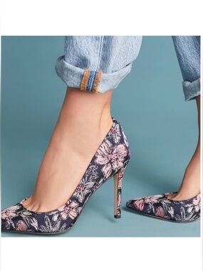 New Sam Edelman HAZEL pink blue floral heels size 8.5